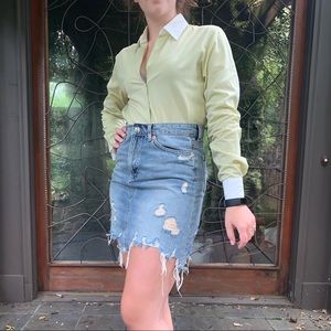 Zara ripped denim skirt
